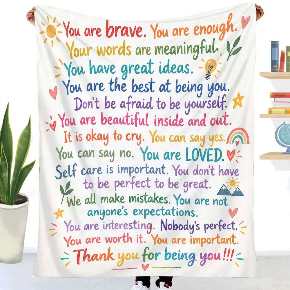 Affirmation blanket featuring an inspirational quote design