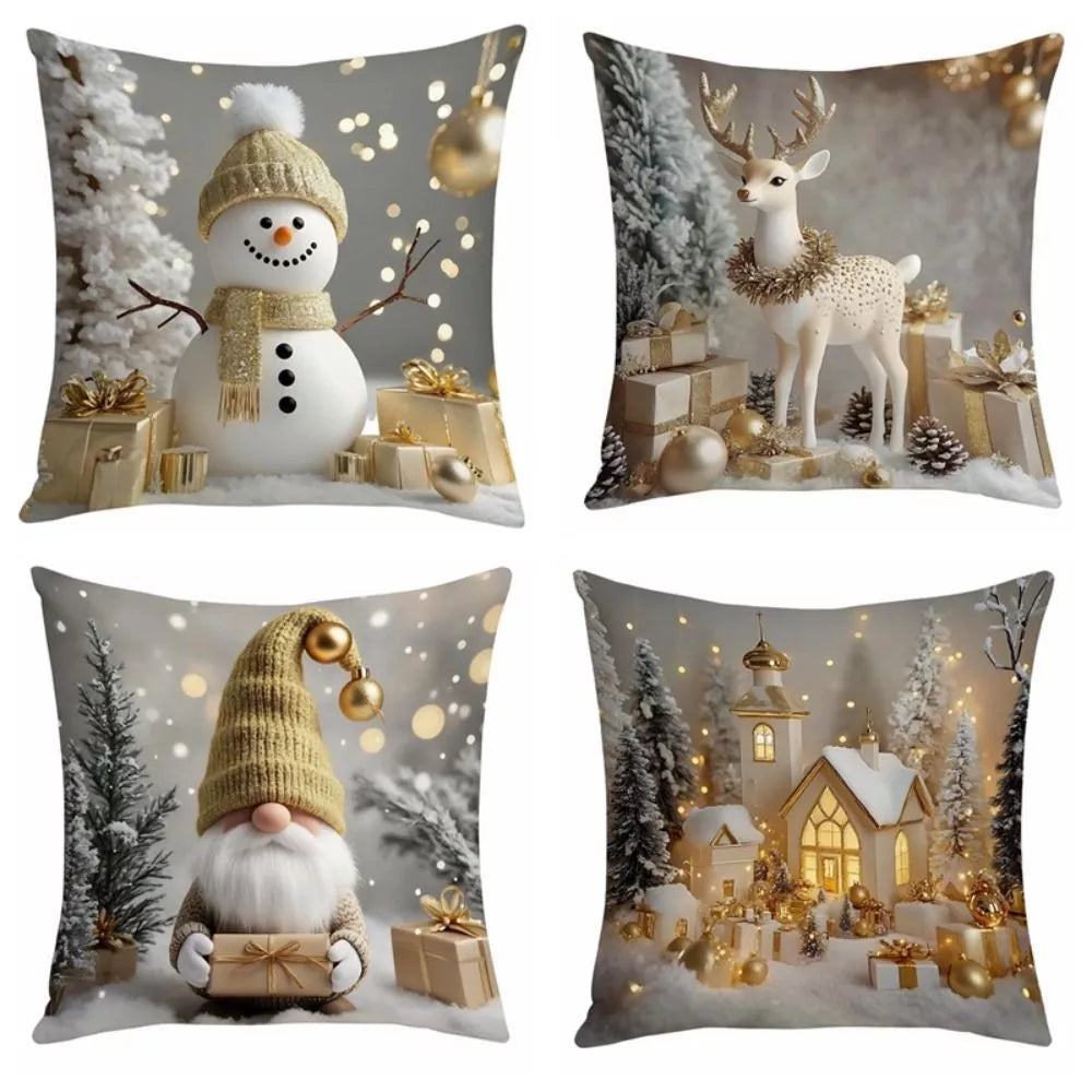 4-Piece Christmas Pillow Cover Set - PC006