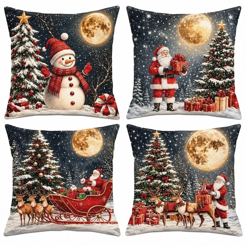 4-Piece Christmas Pillow Cover Set - PC010
