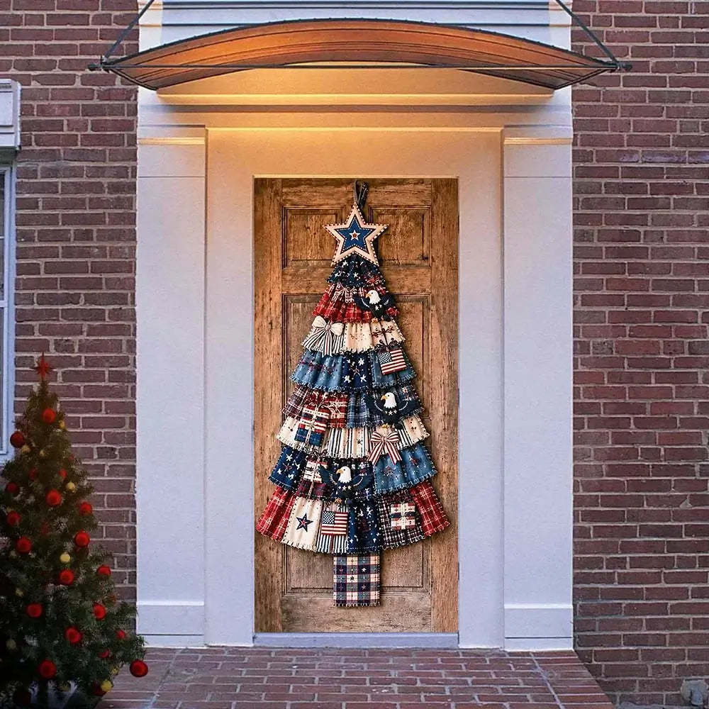 Christmas door cover measuring 90 by 200 centimetres