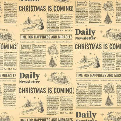 Close-up of the printed pattern on Christmas wrapping paper