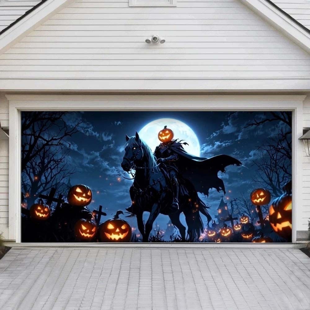 Headless Horseman Halloween Garage Door Covers D461