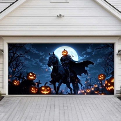 Headless Horseman Halloween Garage Door Covers D461