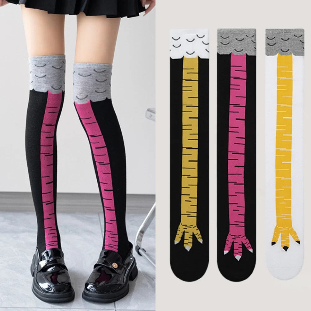Funny chicken leg novelty knee socks