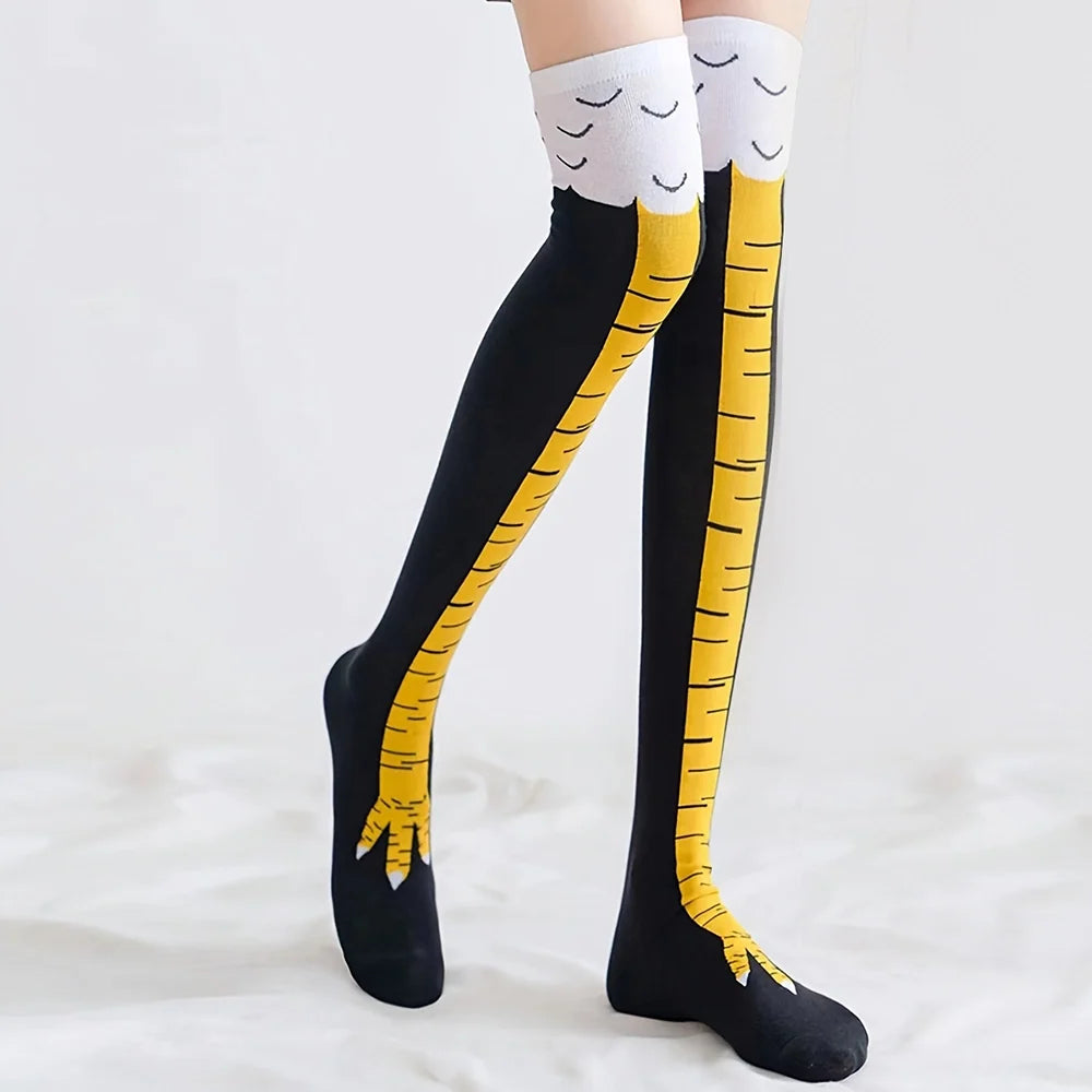 Funny chicken leg socks with a quirky animal-inspired design
