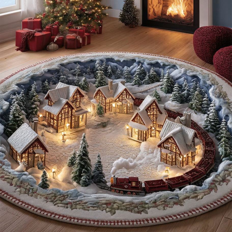 Snowy Express Round Rug - H715