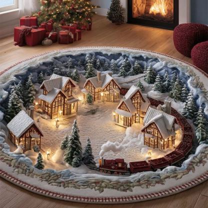 Snowy Express Round Rug - H715