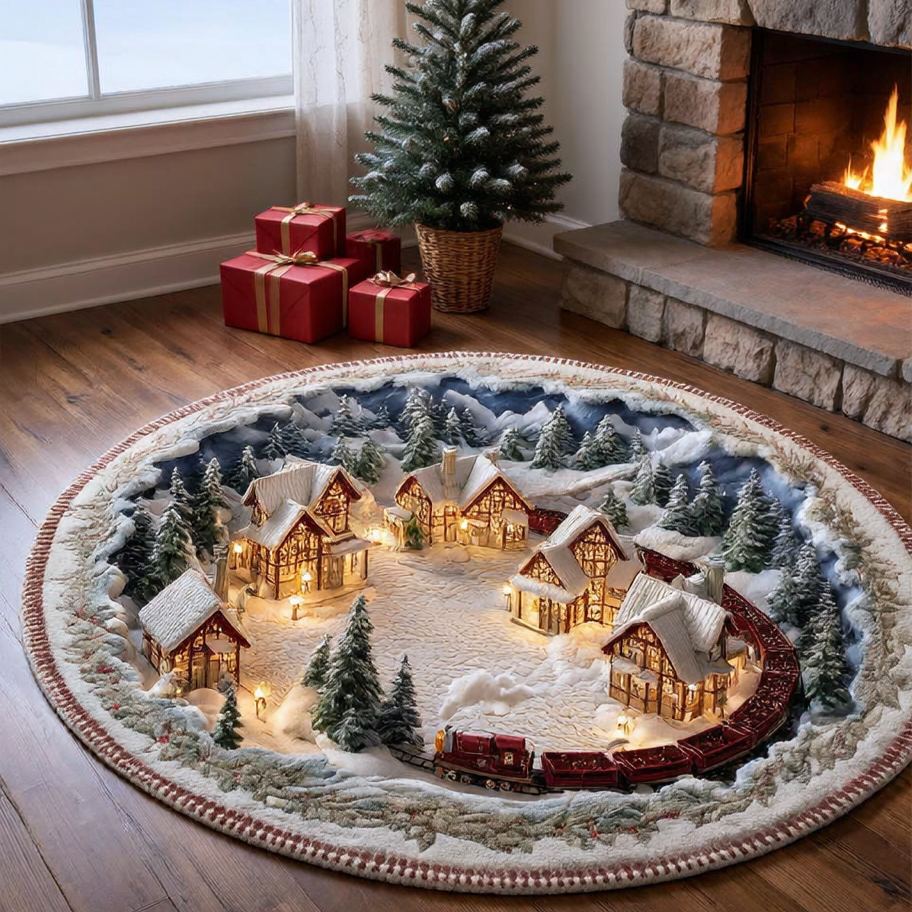 Snowy Express Round Rug - H715