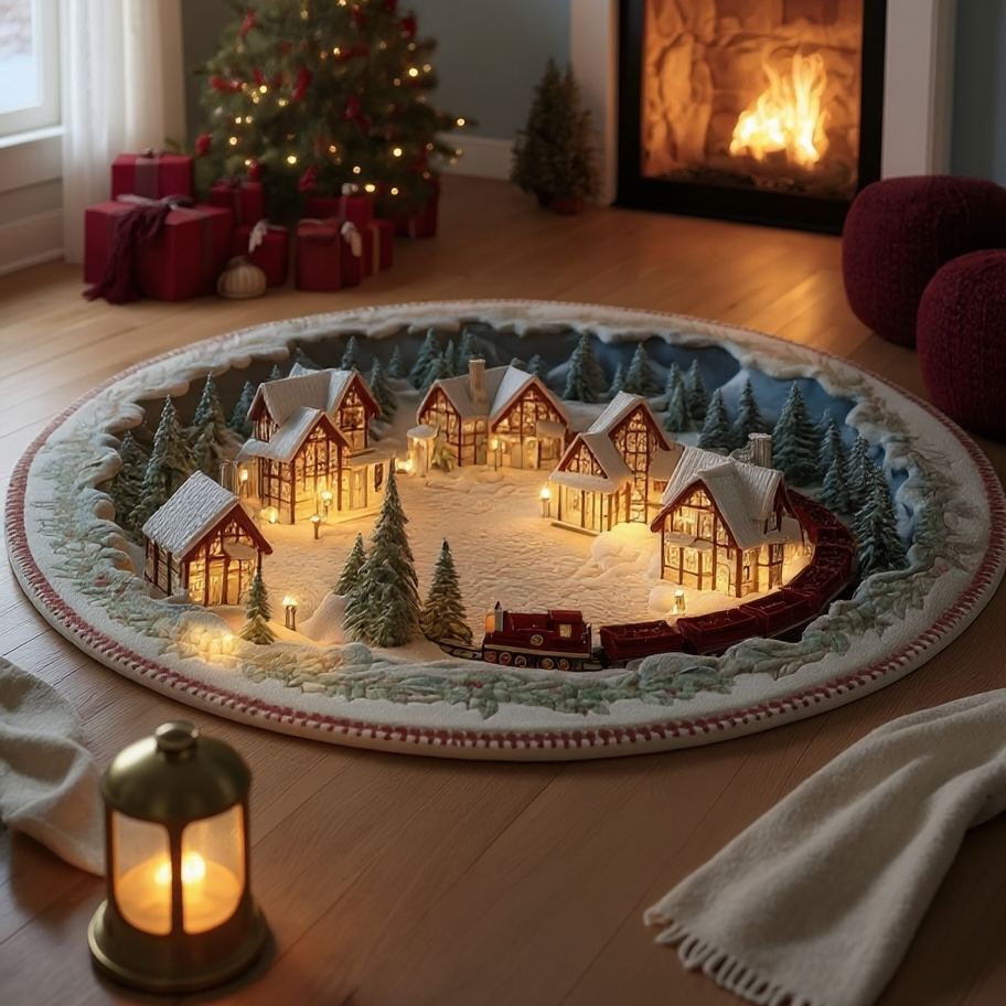 Snowy Express Round Rug - H715