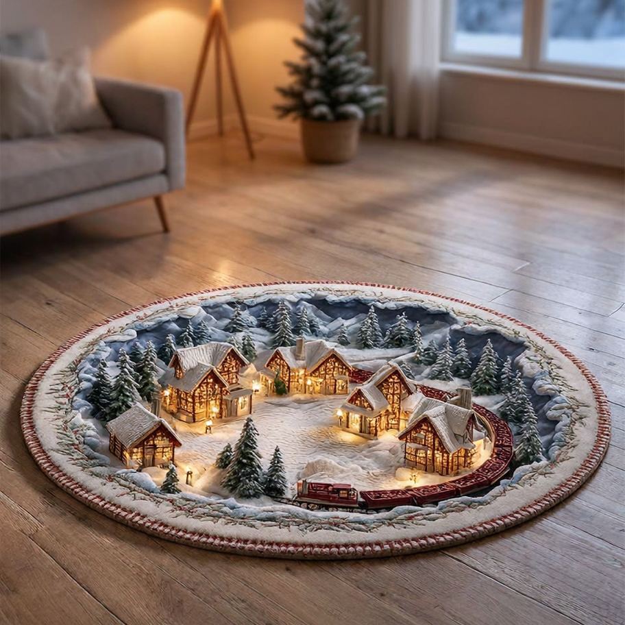 Snowy Express Round Rug - H715