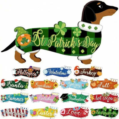 Interchangeable animal wooden decor set with seasonal magnetic pieces
