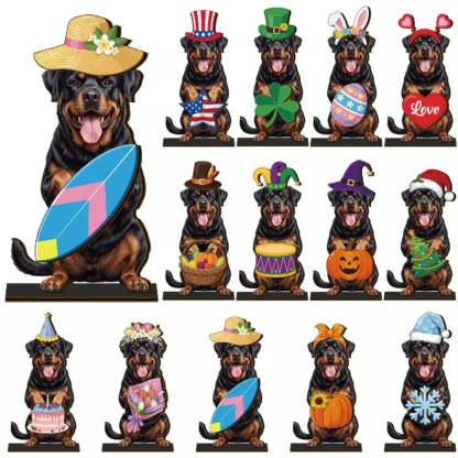 Seasonal wooden animal home decor for dog lovers