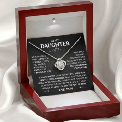 To My Daughter - Love Knot Necklace - Straighten Your Crown