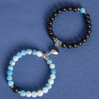 Magnetic Heart Matching Crystal Bead Bracelets