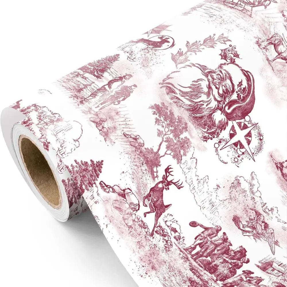 Multiple Christmas wrapping paper designs displayed together