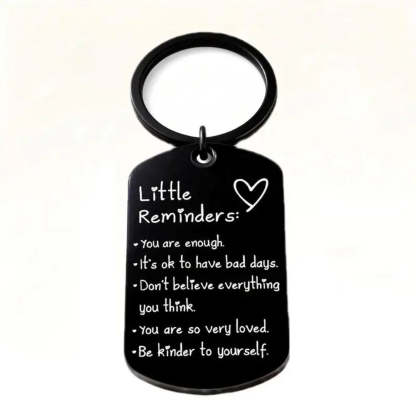 Inspirational You Are Enough keychain with a positive message