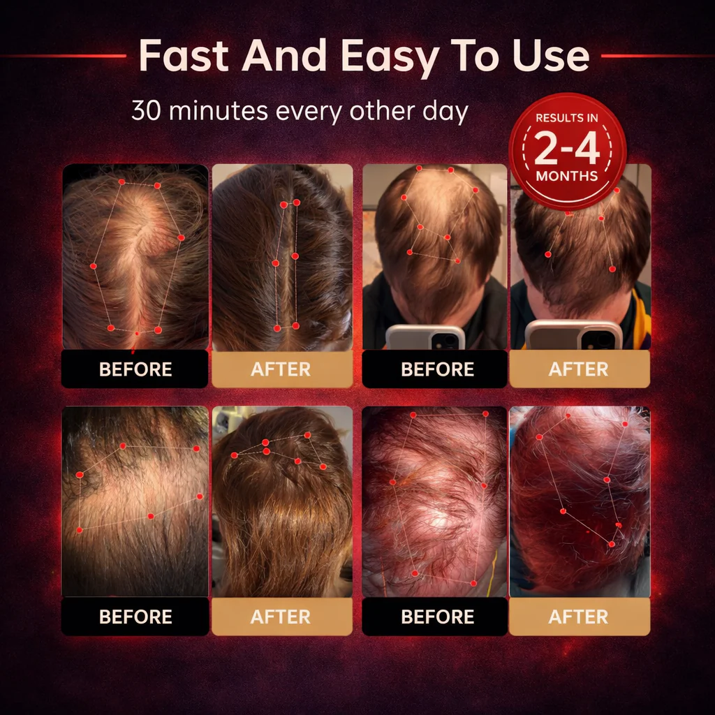 Espectromecánica  Gorra para el crecimiento del cabello con luz roja