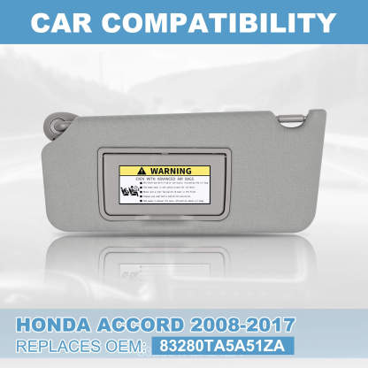 PHATRIP Driver Left Side Sun Visor with Light Compatible with Honda Accord