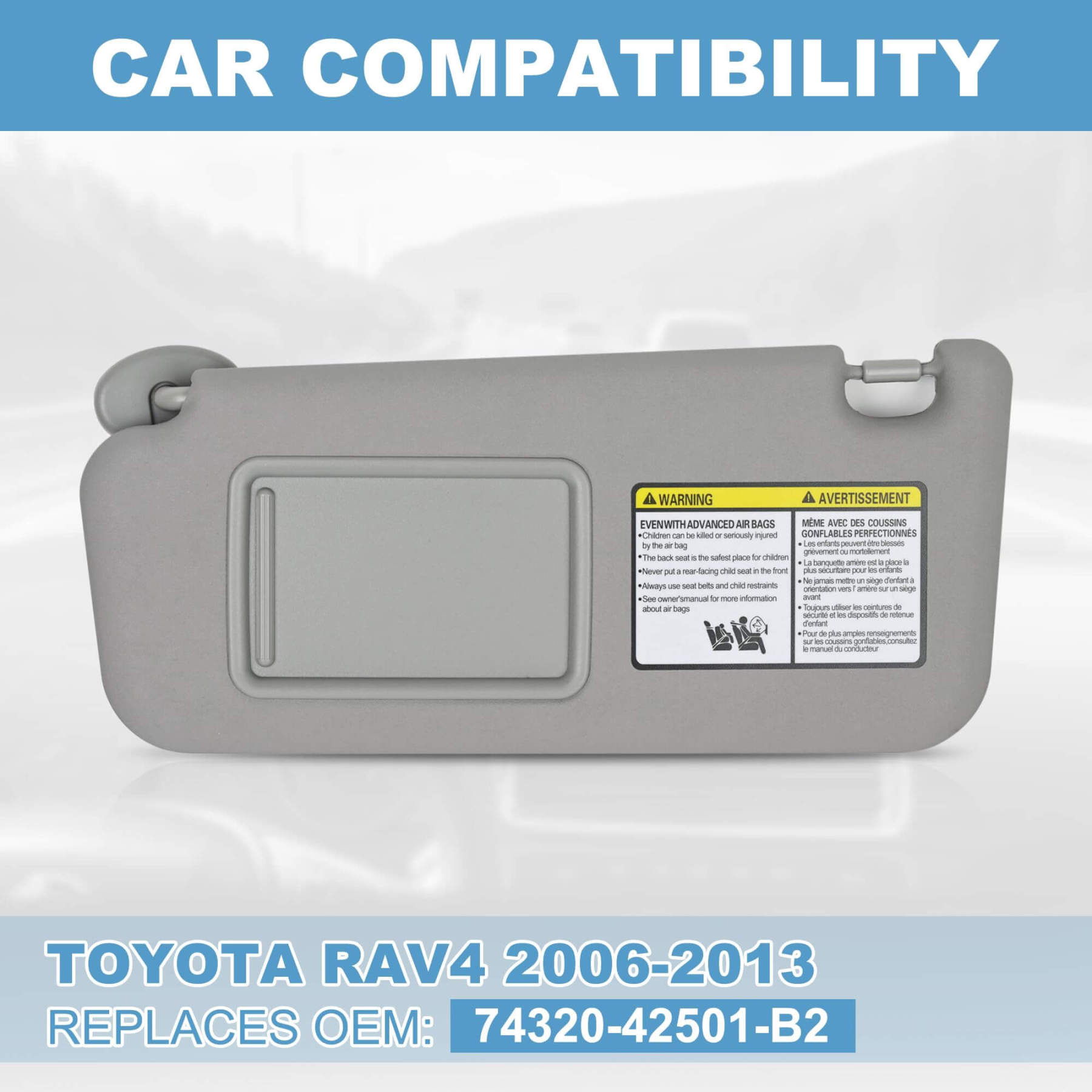 PHATRIP Driver Left Side Sun Visor Compatible with Toyota RAV4