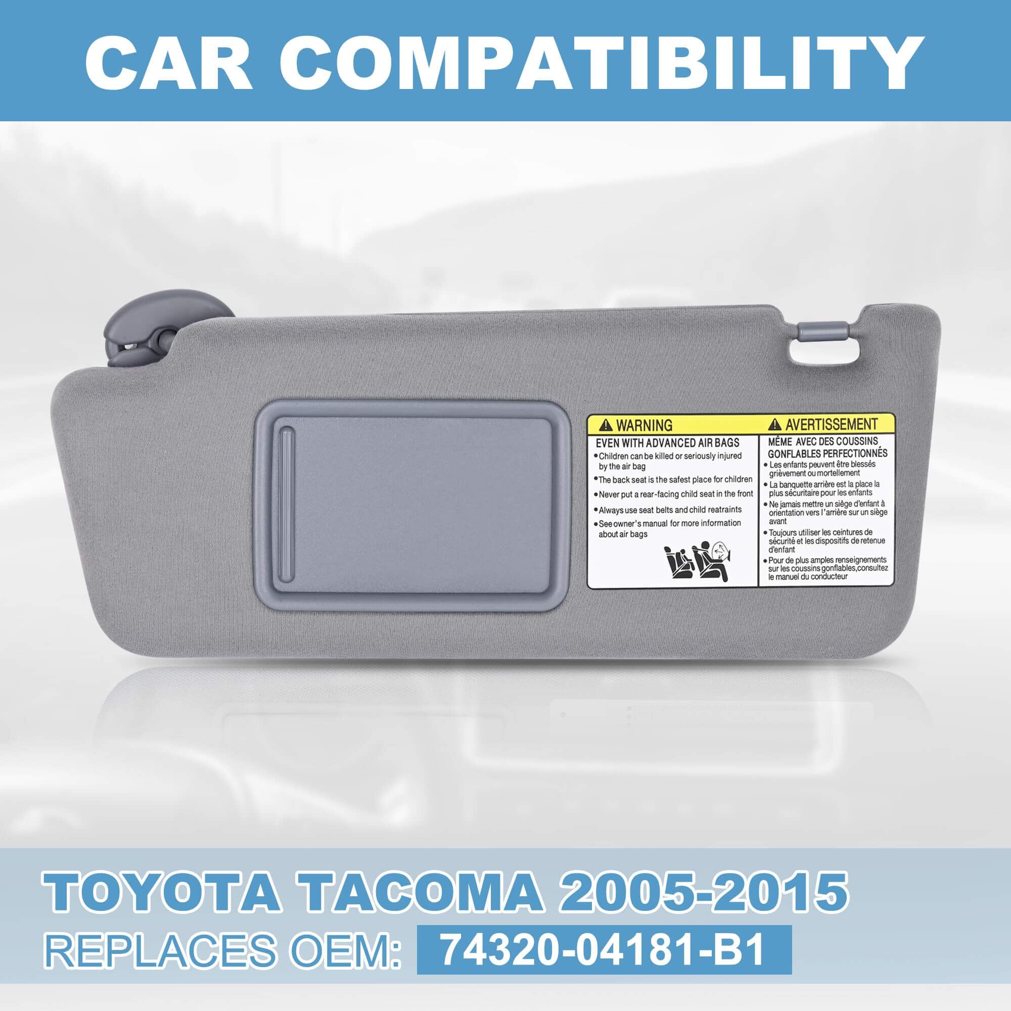 PHATRIP Driver Left Side Sun Visor Compatible with Toyota Tacoma