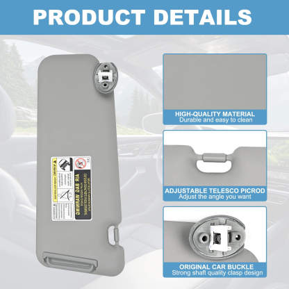 PHATRIP Driver Left Side Sun Visor with Light Compatible with Toyota Highlander