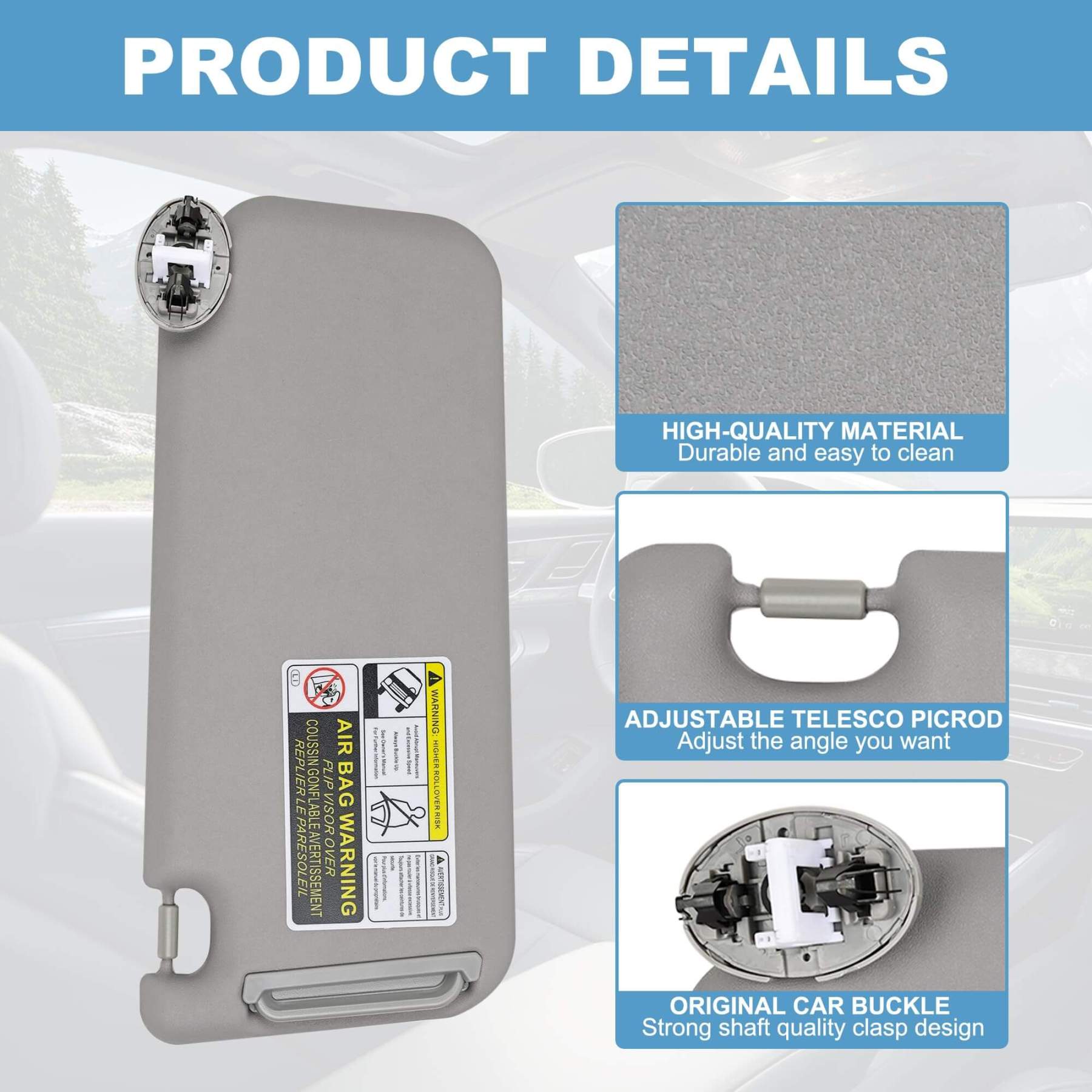 PHATRIP Driver Left Side Sun Visor Compatible with Toyota RAV4