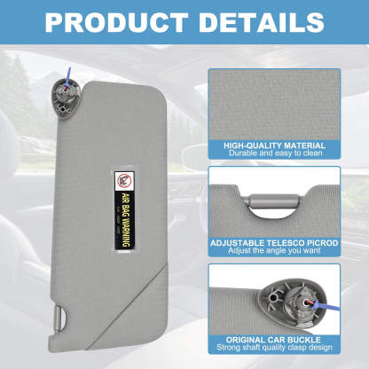 PHATRIP Driver Left Side Sun Visor with Light Compatible with Honda Accord