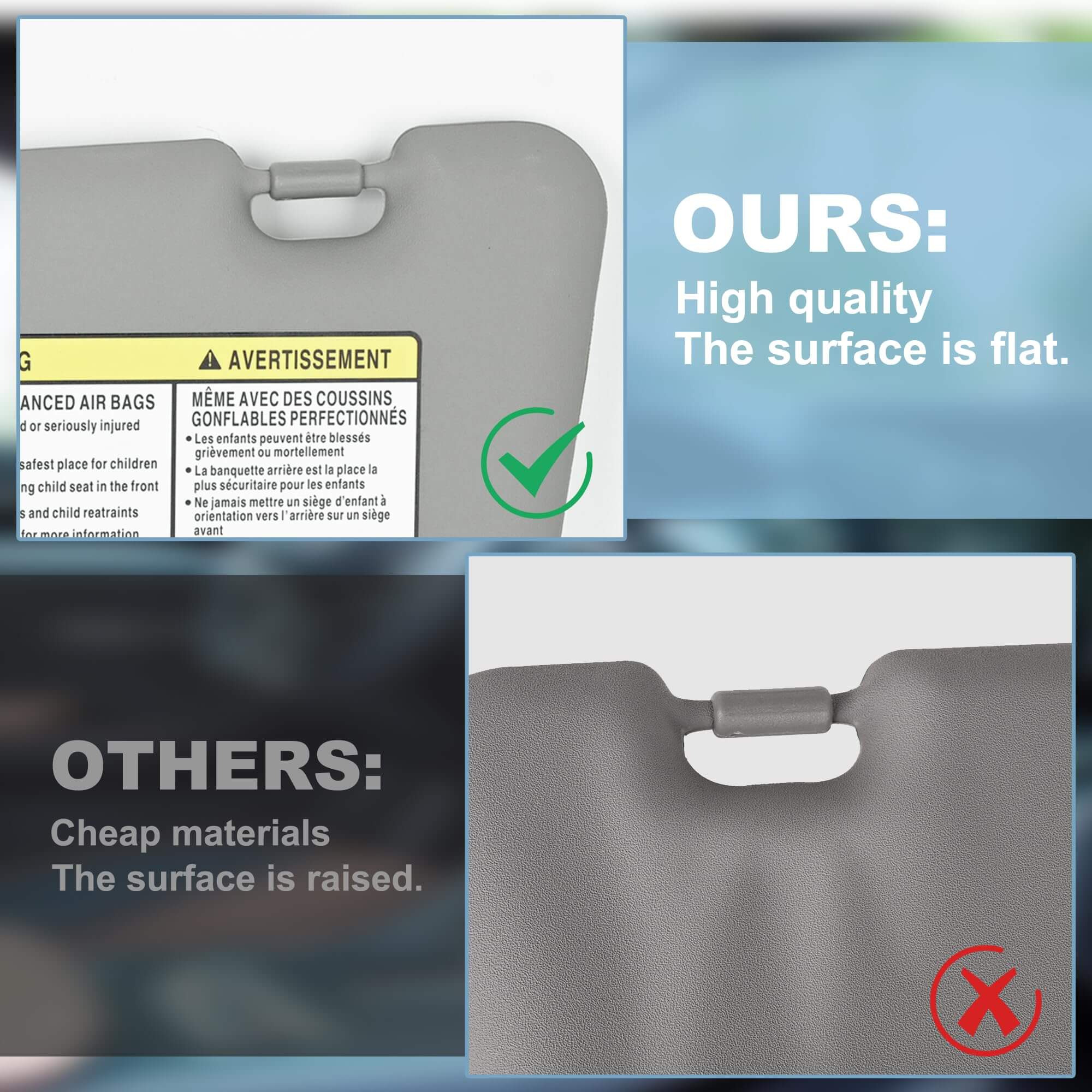 PHATRIP Right Passenger Side Sun Visor with Light Compatible with Toyota Highlander