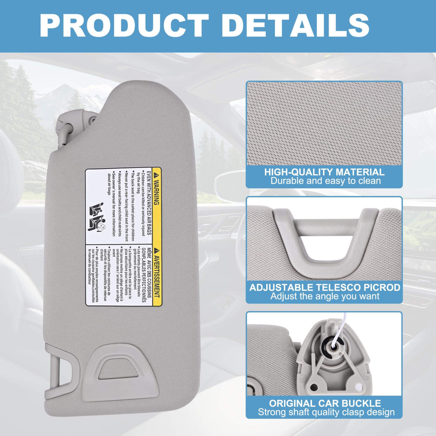 PHATRIP Driver Left Side Sun Visor Compatible with Nissan Altima 