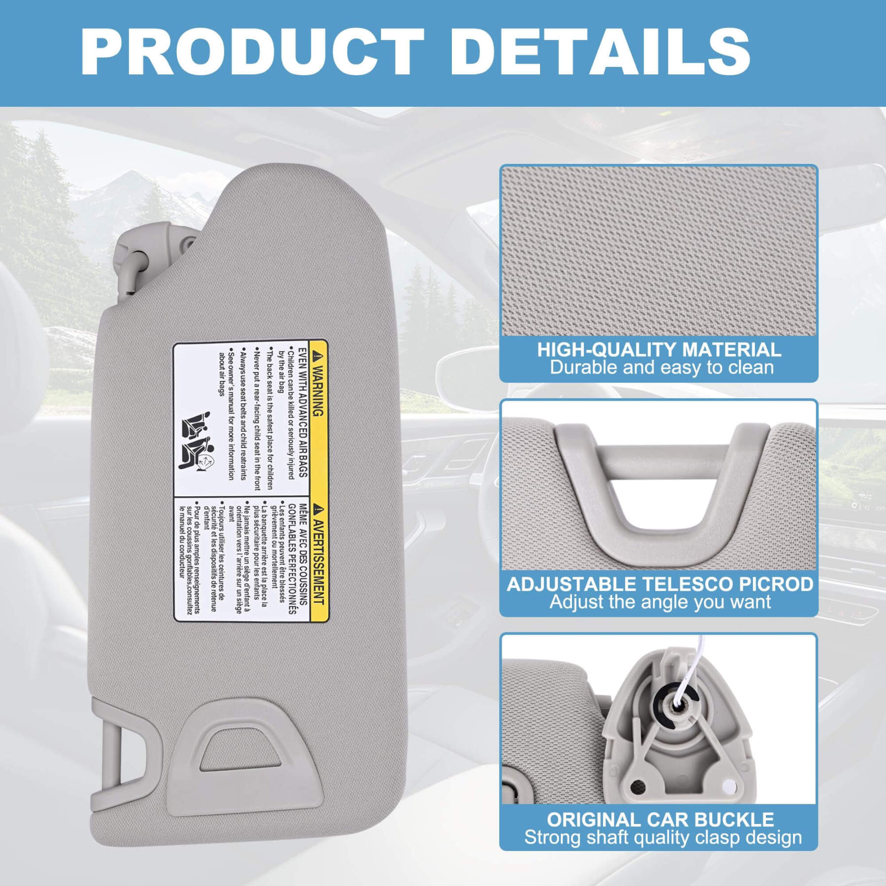 PHATRIP Driver Left Side Sun Visor Compatible with Nissan Altima 