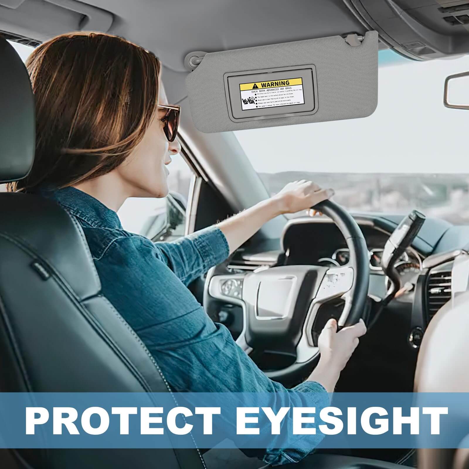 PHATRIP Driver Left Side Sun Visor with Light Compatible with Honda Accord