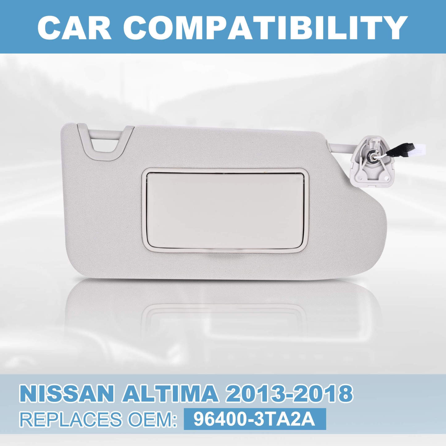 PHATRIP Right Passenger Side Sun Visor Compatible with Nissan Altima