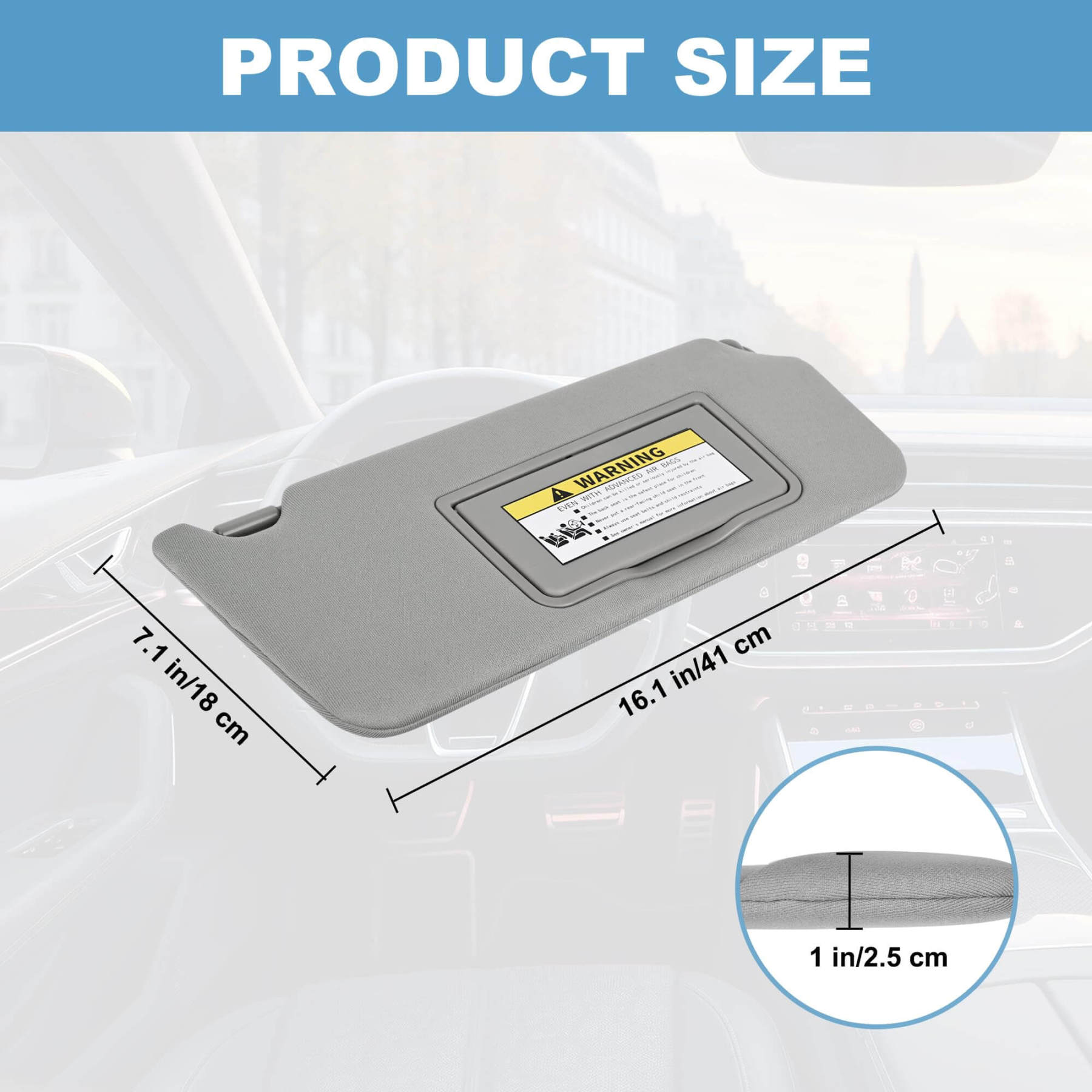 PHATRIP Right Passenger Side Sun Visor with Light Compatible with Honda Accord
