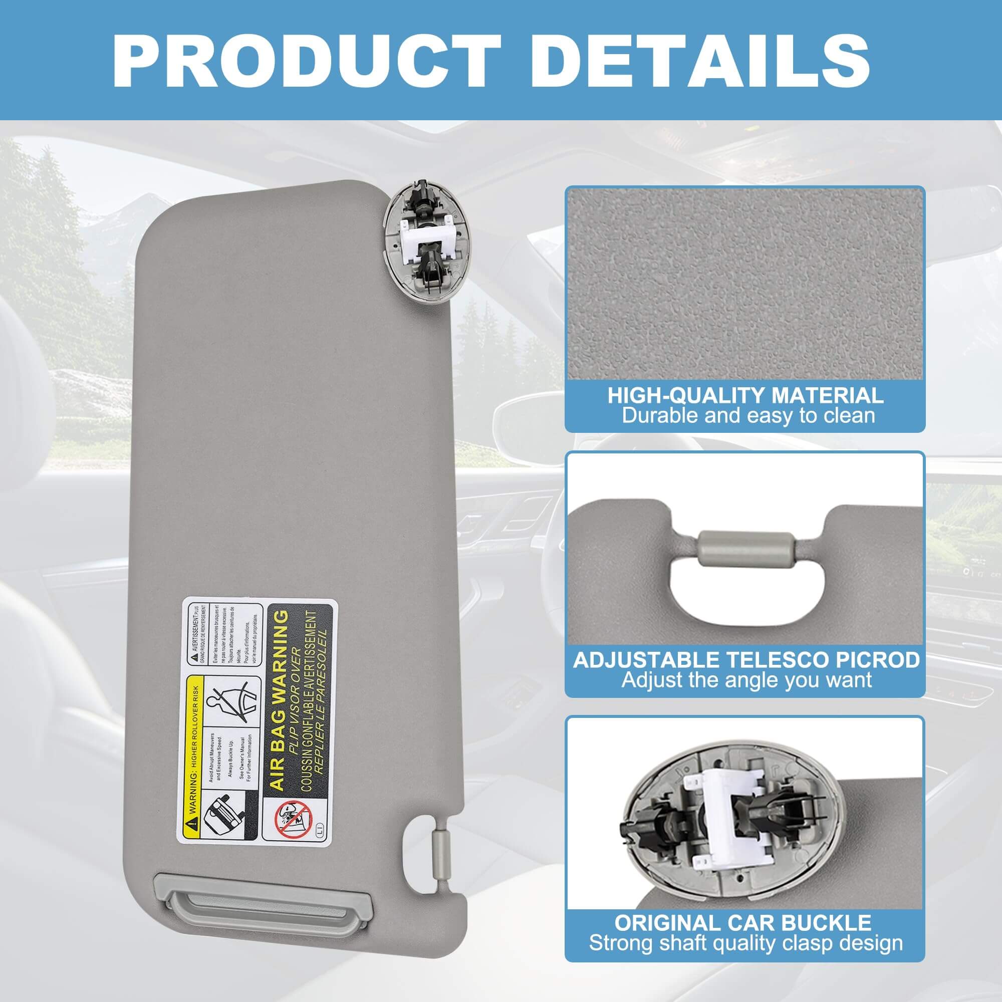 PHATRIP Right Passenger Side Sun Visor Compatible with Toyota RAV4