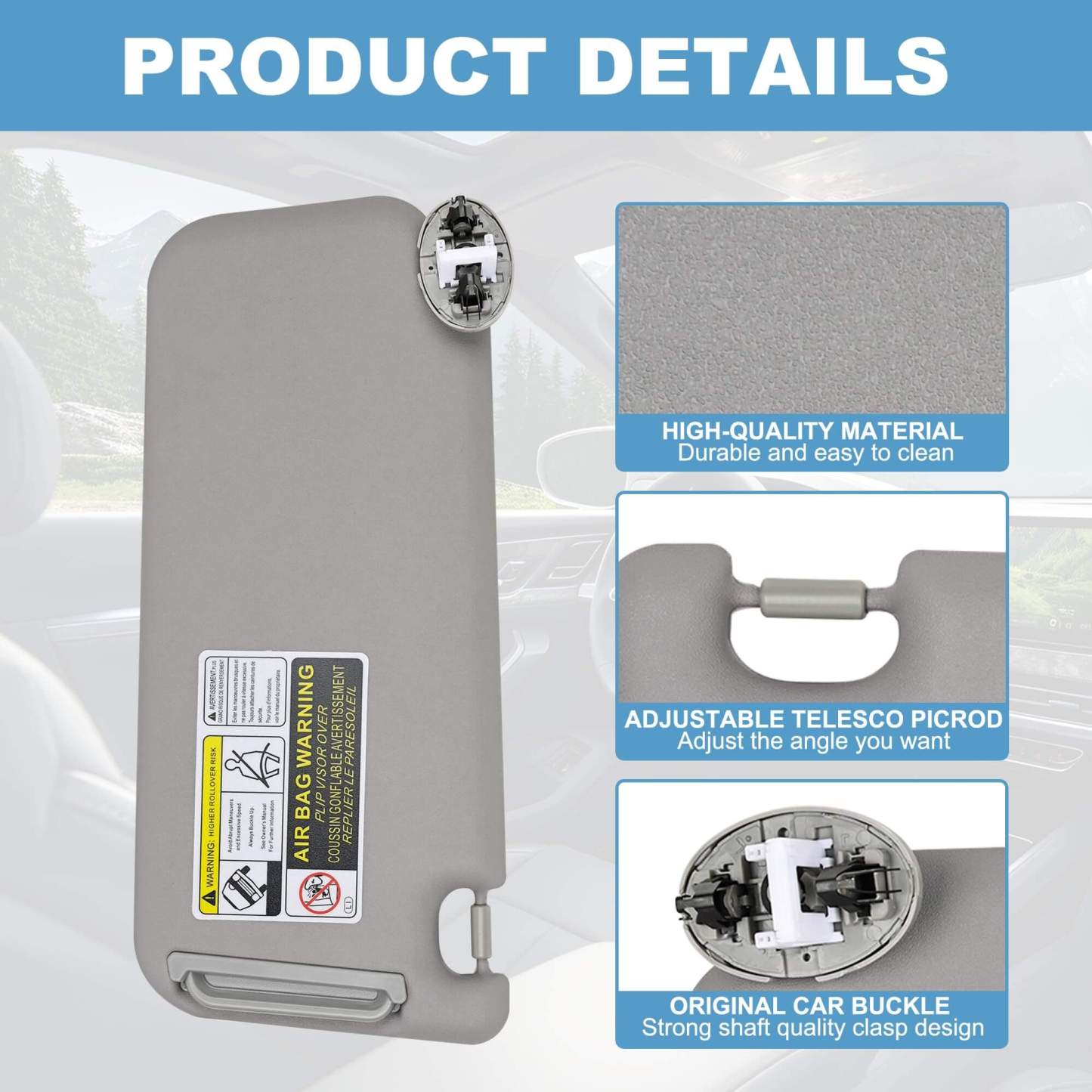 PHATRIP Right Passenger Side Sun Visor Compatible with Toyota RAV4