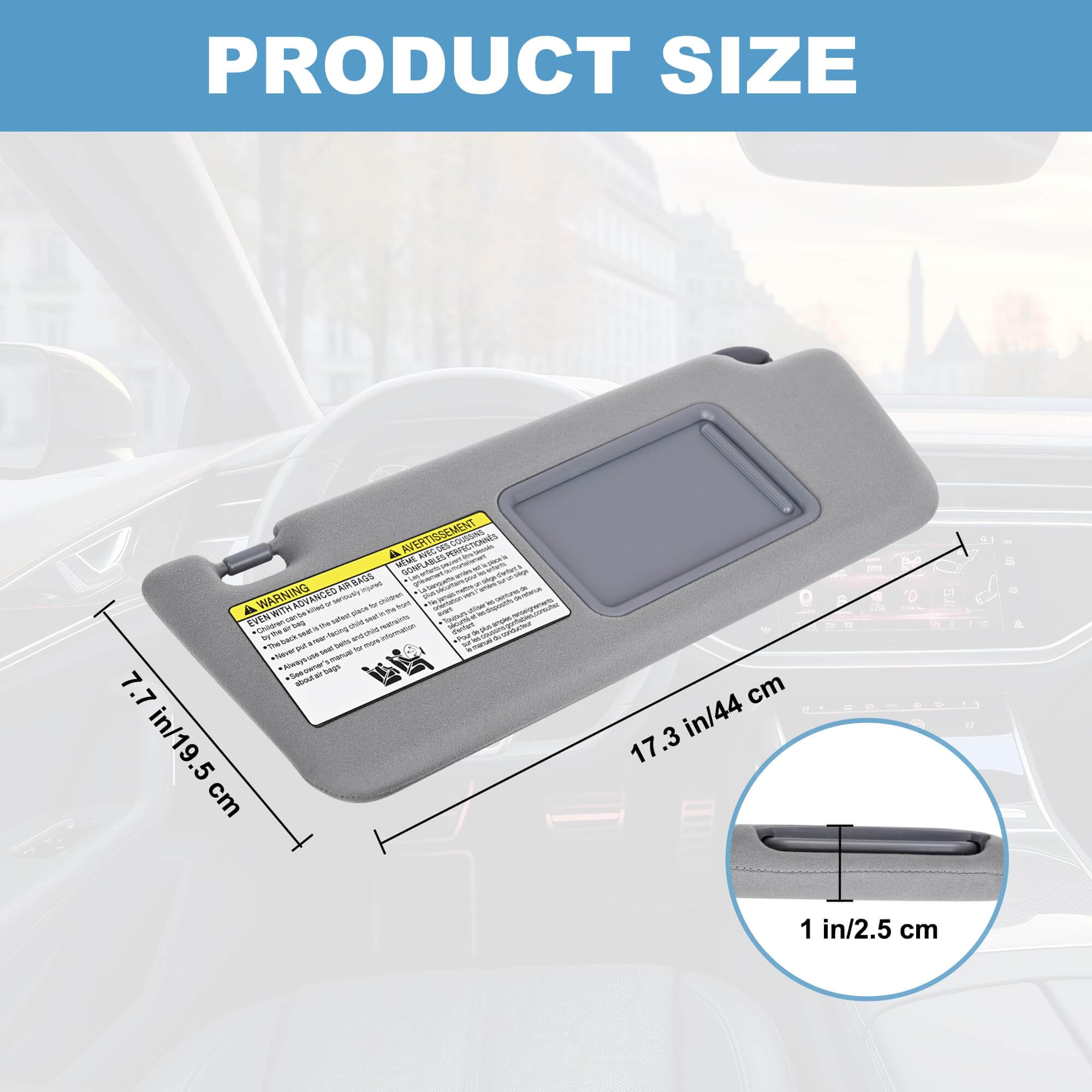 PHATRIP Right Passenger Side Sun Visor Compatible with Toyota Tacoma