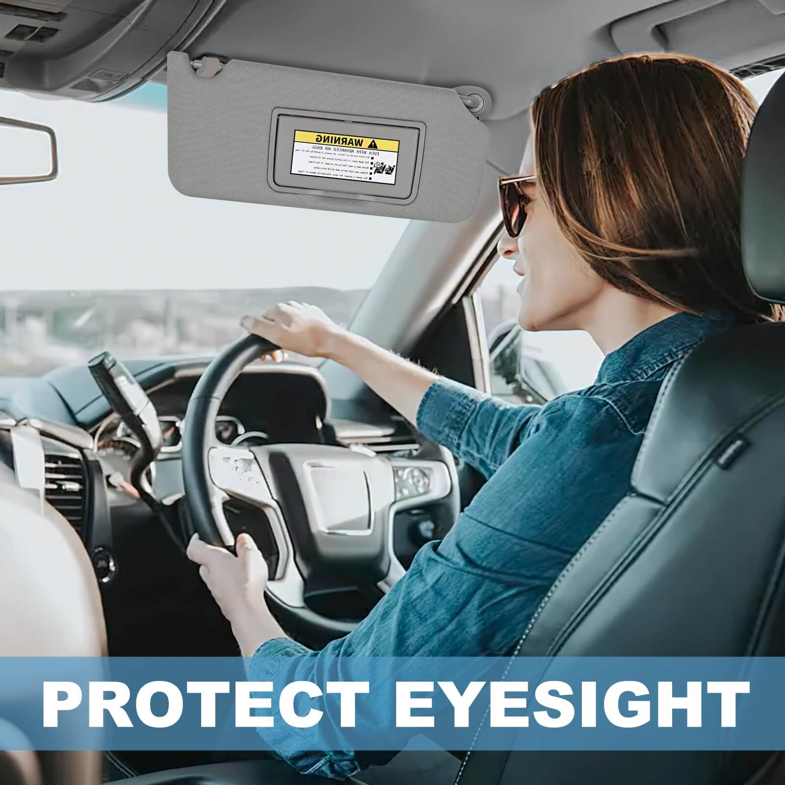 PHATRIP Right Passenger Side Sun Visor with Light Compatible with Honda Accord