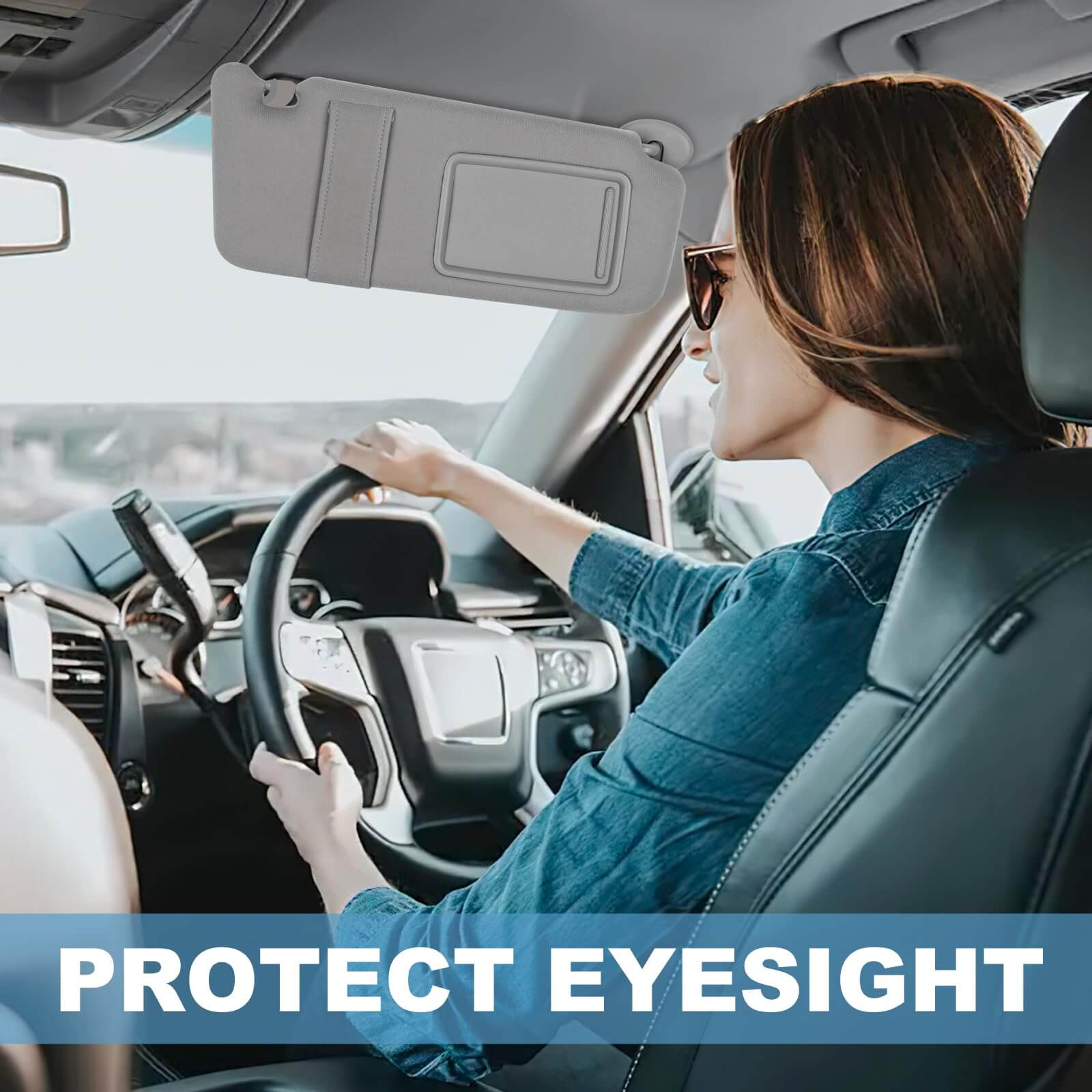 PHATRIP Right Passenger Side Sun Visor without Light Compatible with Toyota Camry