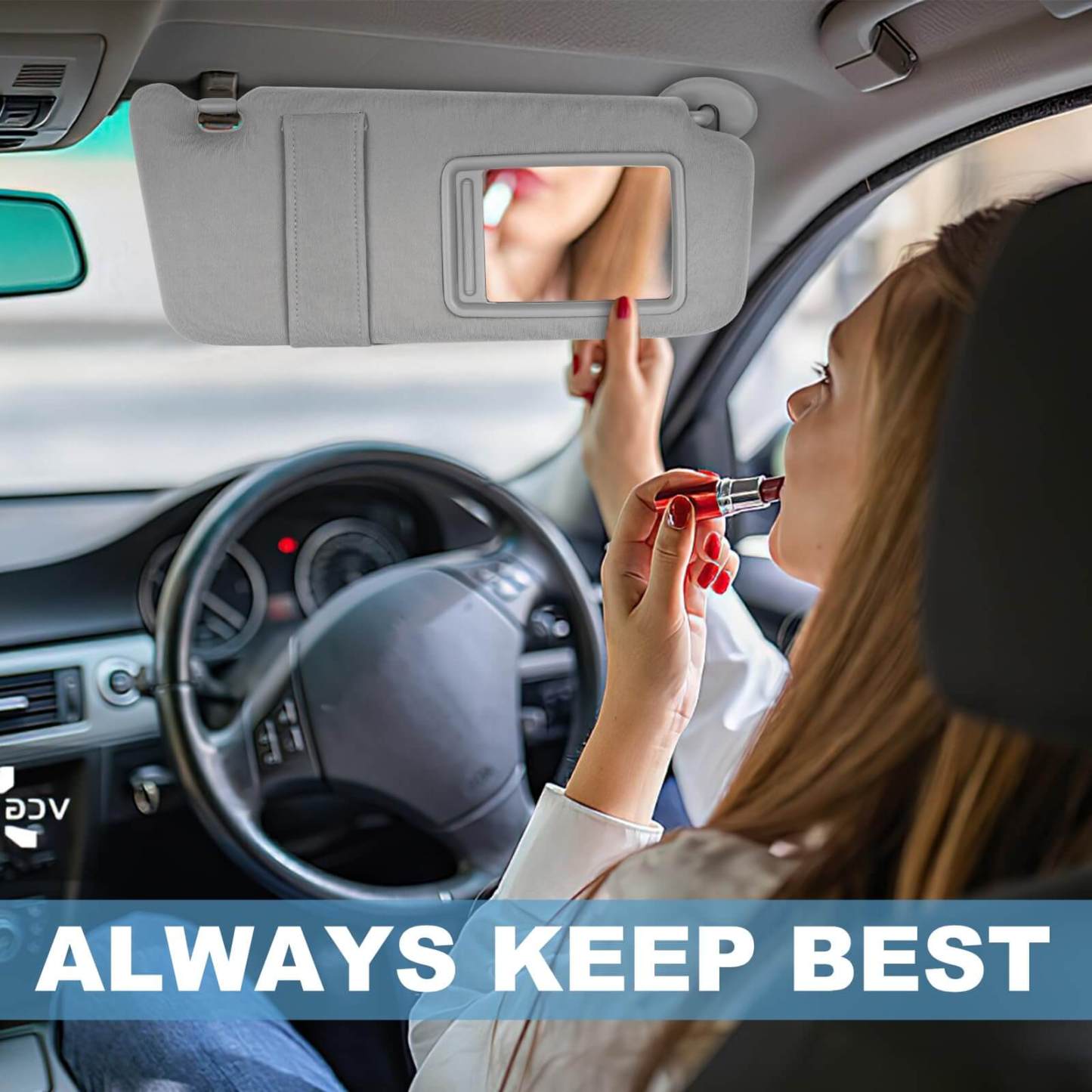 PHATRIP Right Passenger Side Sun Visor without Light Compatible with Toyota Camry