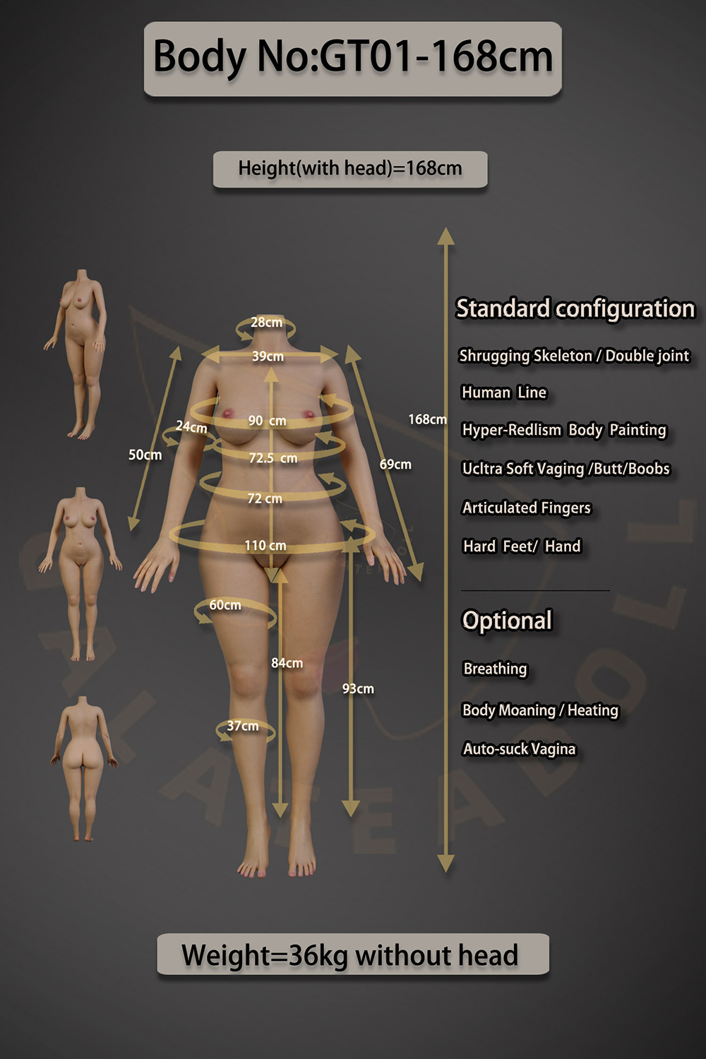 168cm C-Cup Silicone Sex Doll - Calivienne Hyper-Realistic Busty Silicone Sex Doll, Skin-Friendly Silicone & True-to-Life Feel