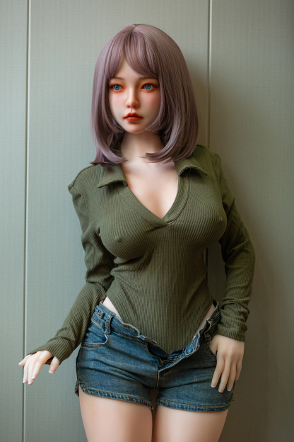 158cm D-Cup Silicone Head TPE Body Realistic Lovely Purple Hair Sex Doll - Gissandra for Sale | DollsLover Official Store | Qita Doll