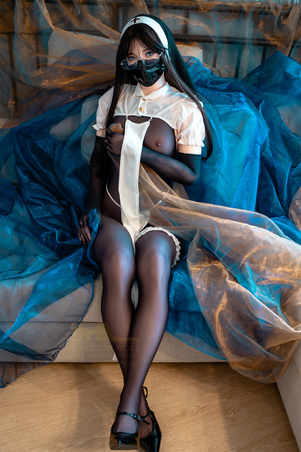 162cm/5ft4 A-Cup Silicone Sex Doll – Feylene Naughty Nun Sex Doll – A-Cup, Tall & Slim Build