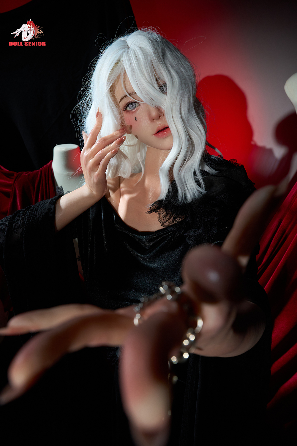 170cm G-Cup Silicone Sex Doll - Teresa Hood | White-Haired Witch Cosplay, Enchanting Silicone Realism