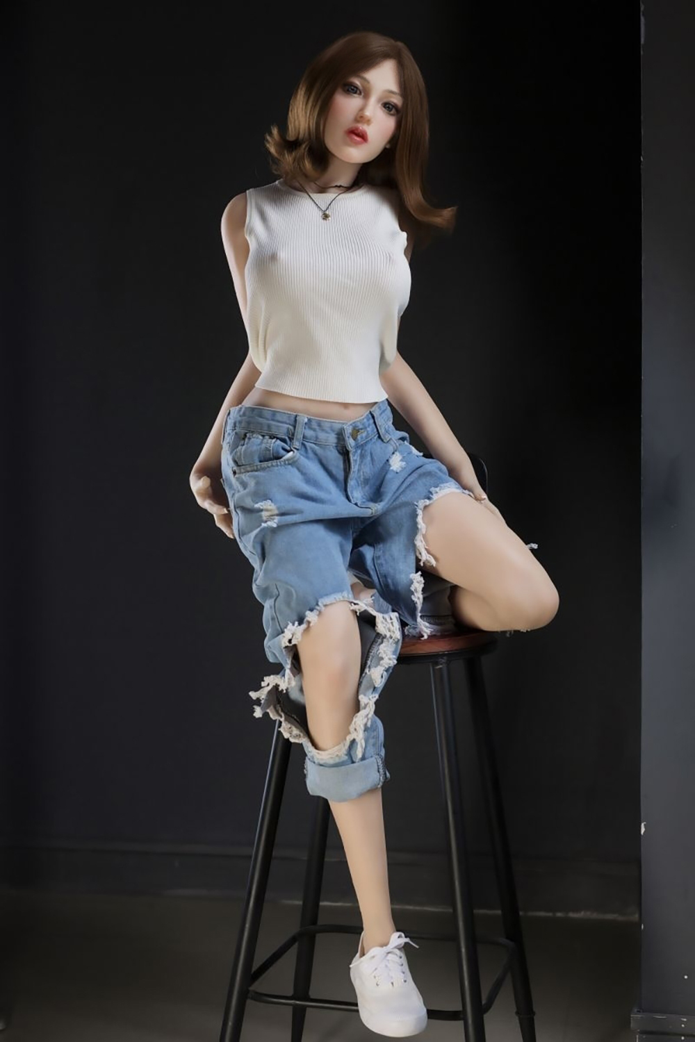 150cm D-Cup Silicone Sex Doll - Halira Silicone Love Doll with Hyper-Realistic Skin Texture