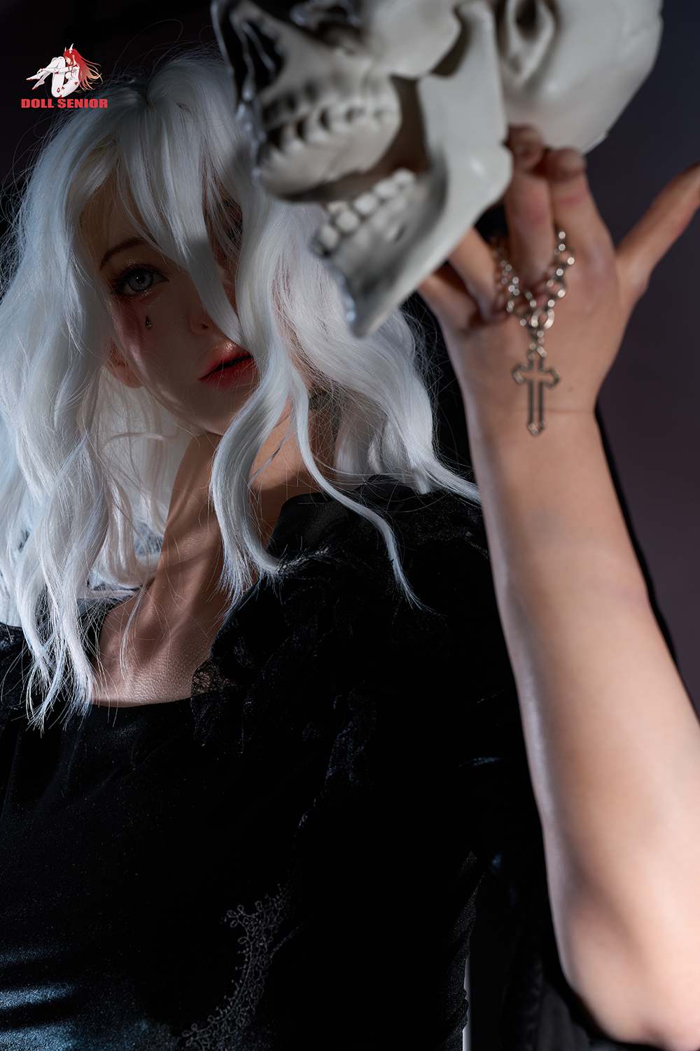 170cm G-Cup Silicone Sex Doll - Teresa Hood | White-Haired Witch Cosplay, Enchanting Silicone Realism