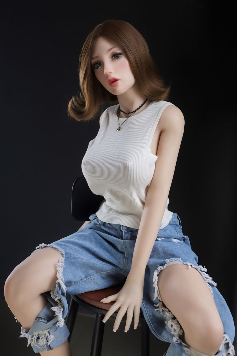 150cm D-Cup Silicone Sex Doll - Halira Silicone Love Doll with Hyper-Realistic Skin Texture