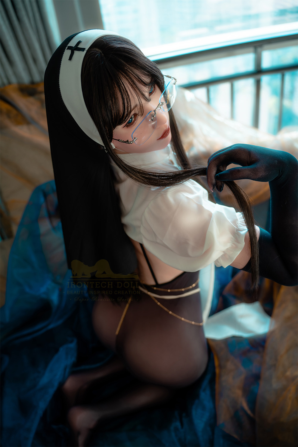162cm/5ft4 A-Cup Silicone Sex Doll – Feylene Naughty Nun Sex Doll – A-Cup, Tall & Slim Build