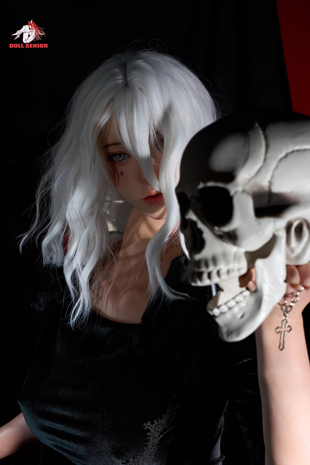 170cm G-Cup Silicone Sex Doll - Teresa Hood | White-Haired Witch Cosplay, Enchanting Silicone Realism