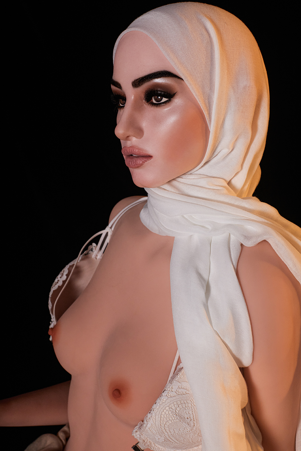 177cm C-Cup Silicone Head Sex Doll - Zarissa Middle Eastern Beauty with Elegant White Hijab
