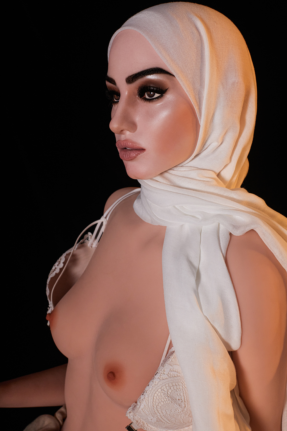177cm C-Cup Silicone Head Sex Doll - Zarissa Middle Eastern Beauty with Elegant White Hijab